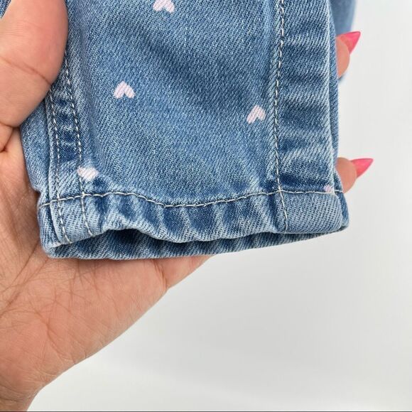 OshKosh B’gosh Baby Girl’s Vestbak Pink Hearts Denim Overalls Size 9M - Picture 14 of 17